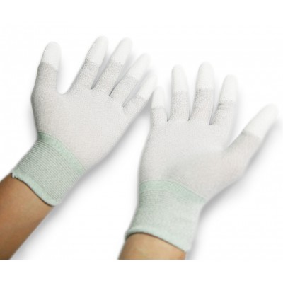 Găng tay tỉnh điện phủ PU ngón (Màu xám)